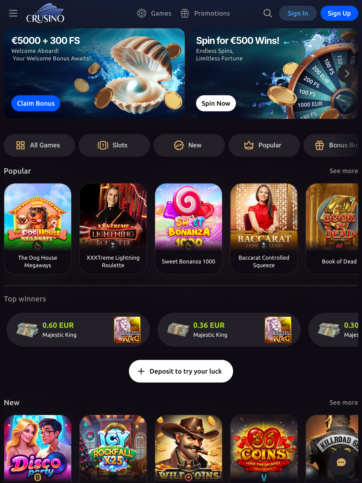 Crusino Casino Website