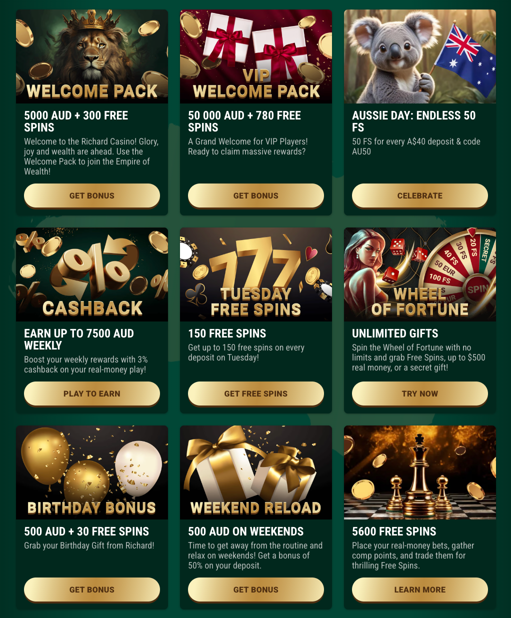 Richard Casino Bonuses