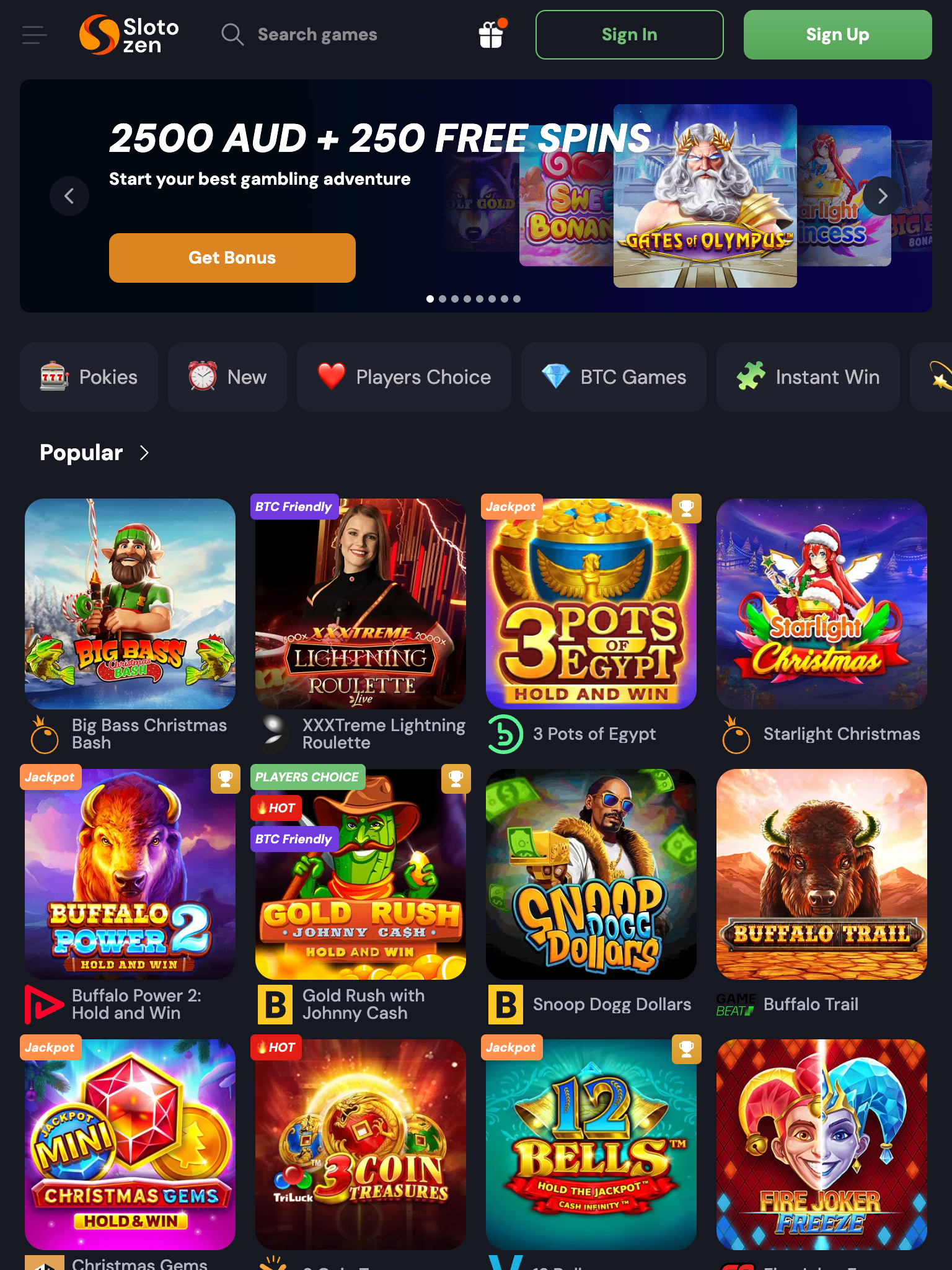 Slotozen Casino Website
